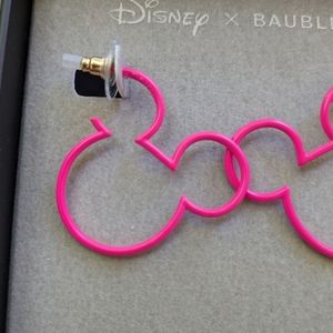 Disney x Baublebar Pink Mickey Hoop Earrings